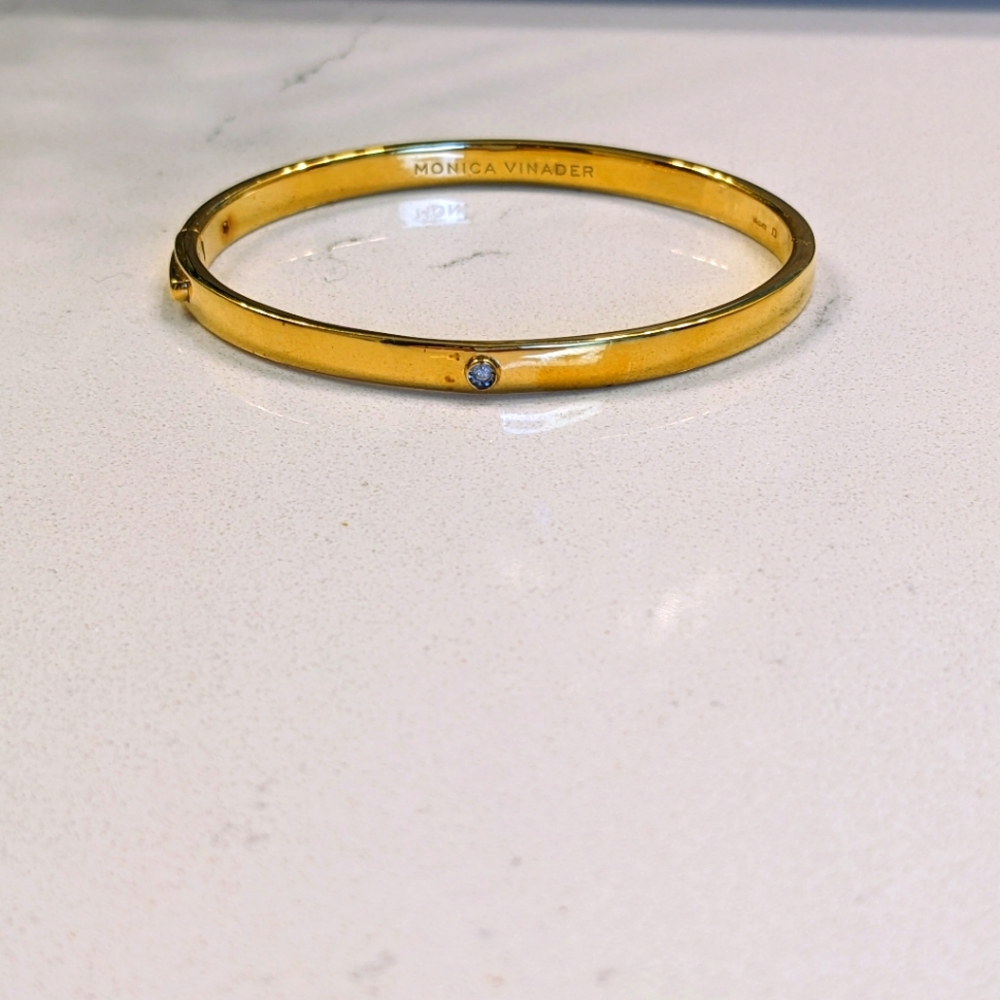 Monica Vinader Diamond Essential Bangle Bracelet